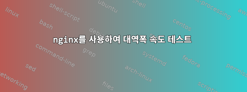 nginx를 사용하여 대역폭 속도 테스트