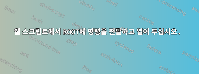 쉘 스크립트에서 ROOT에 명령을 전달하고 열어 두십시오.