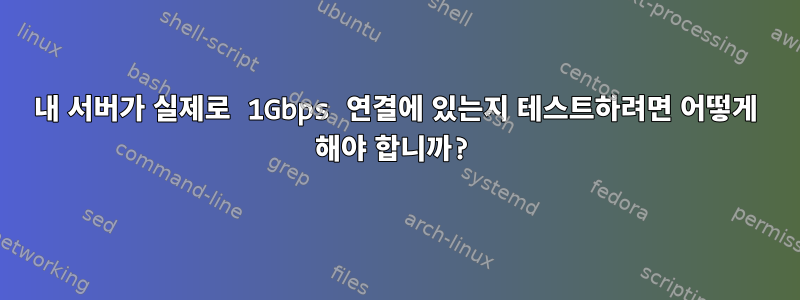 내 서버가 실제로 1Gbps 연결에 있는지 테스트하려면 어떻게 해야 합니까?