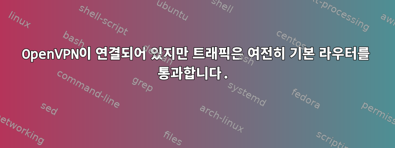 OpenVPN이 연결되어 있지만 트래픽은 여전히 ​​기본 라우터를 통과합니다.