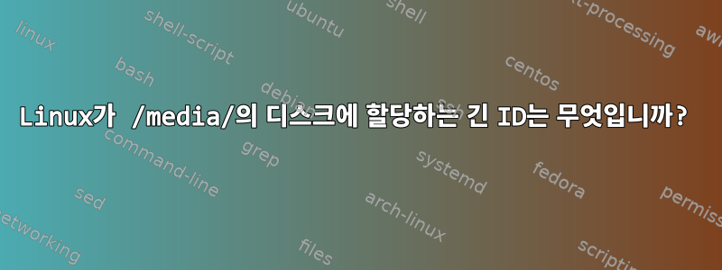 Linux가 /media/의 디스크에 할당하는 긴 ID는 무엇입니까?