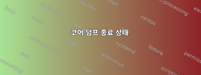 코어 덤프 종료 상태