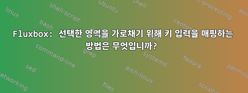 Fluxbox: 선택한 영역을 가로채기 위해 키 입력을 매핑하는 방법은 무엇입니까?