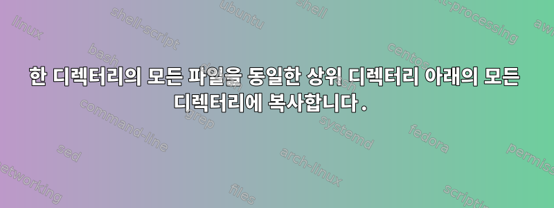 한 디렉터리의 모든 파일을 동일한 상위 디렉터리 아래의 모든 디렉터리에 복사합니다.