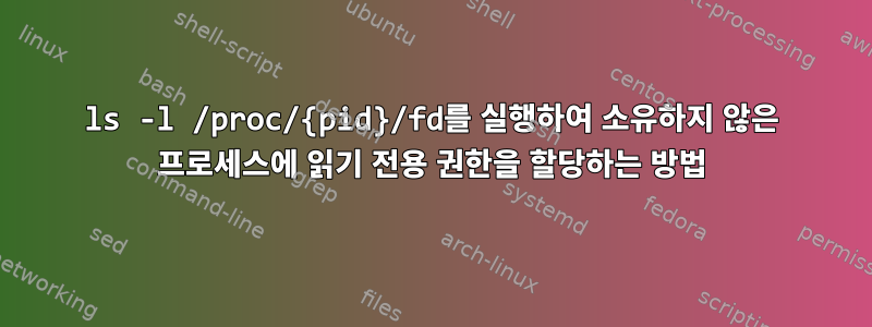 ls -l /proc/{pid}/fd를 실행하여 소유하지 않은 프로세스에 읽기 전용 권한을 할당하는 방법