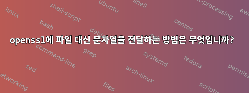 openssl에 파일 대신 문자열을 전달하는 방법은 무엇입니까?