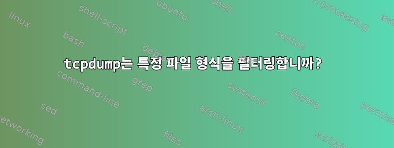 tcpdump는 특정 파일 형식을 필터링합니까?