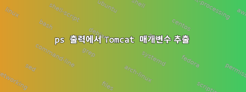 ps 출력에서 ​​Tomcat 매개변수 추출