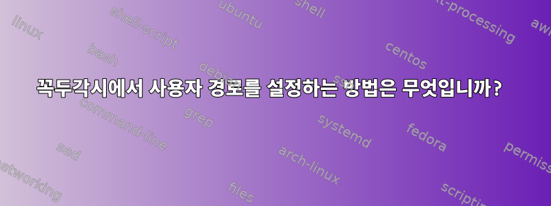 꼭두각시에서 사용자 경로를 설정하는 방법은 무엇입니까?