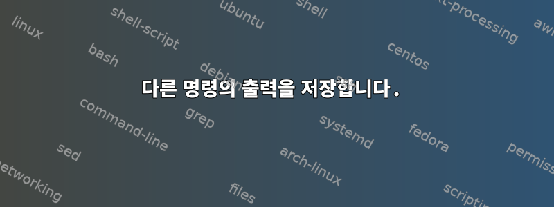 다른 명령의 출력을 저장합니다.