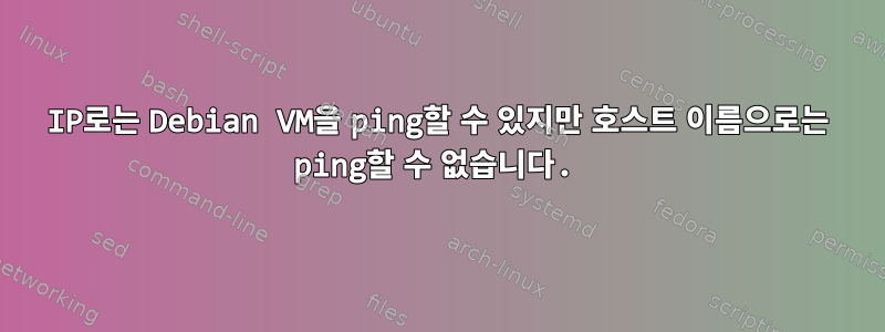 IP로는 Debian VM을 ping할 수 있지만 호스트 이름으로는 ping할 수 없습니다.