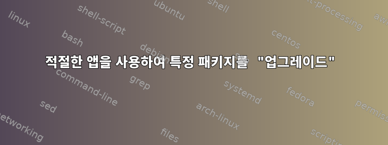 적절한 앱을 사용하여 특정 패키지를 "업그레이드"