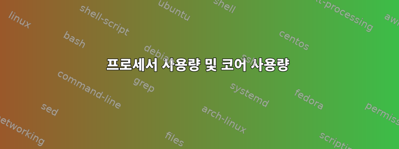 프로세서 사용량 및 코어 사용량