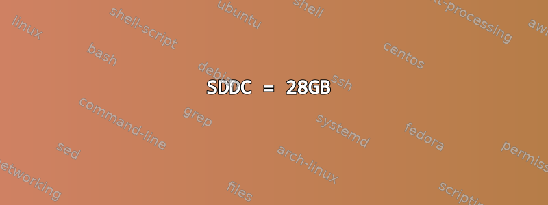 SDDC = 28GB