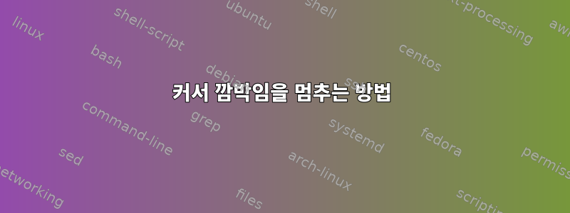 커서 깜박임을 멈추는 방법