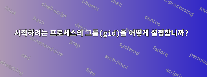 시작하려는 프로세스의 그룹(gid)을 어떻게 설정합니까?