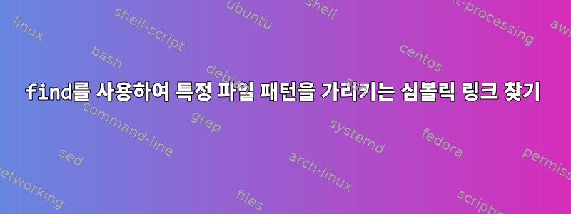 find를 사용하여 특정 파일 패턴을 가리키는 심볼릭 링크 찾기