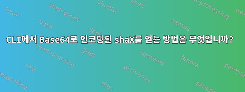 CLI에서 Base64로 인코딩된 shaX를 얻는 방법은 무엇입니까?