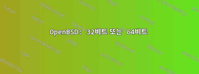 OpenBSD: 32비트 또는 64비트