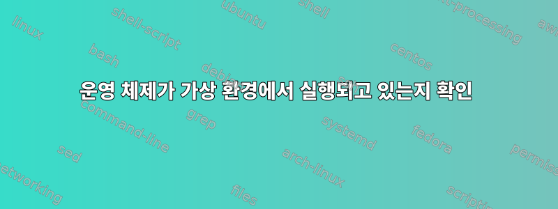 운영 체제가 가상 환경에서 실행되고 있는지 확인