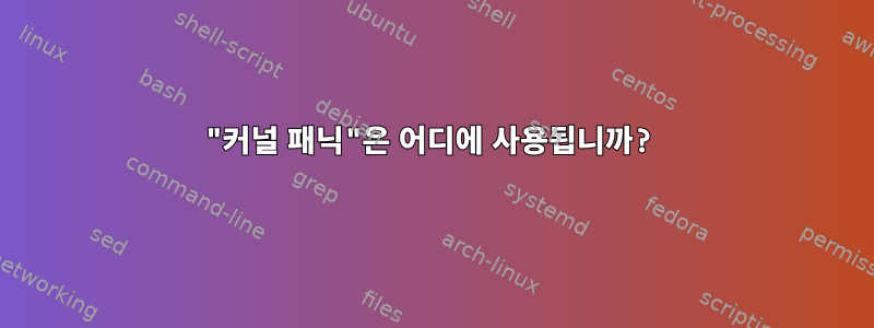 "커널 패닉"은 어디에 사용됩니까?