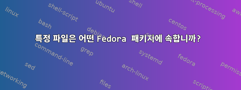 특정 파일은 어떤 Fedora 패키지에 속합니까?