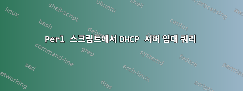 Perl 스크립트에서 DHCP 서버 임대 쿼리