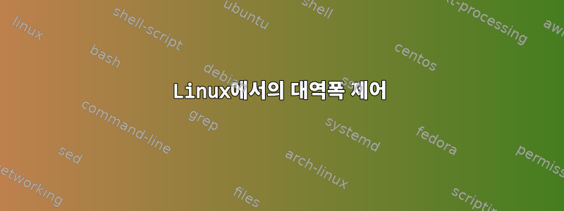 Linux에서의 대역폭 제어