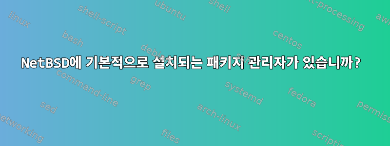 NetBSD에 기본적으로 설치되는 패키지 관리자가 있습니까?