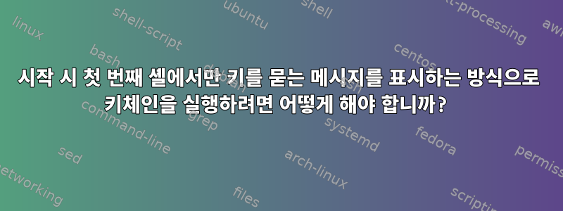 시작 시 첫 번째 셸에서만 키를 묻는 메시지를 표시하는 방식으로 키체인을 실행하려면 어떻게 해야 합니까?