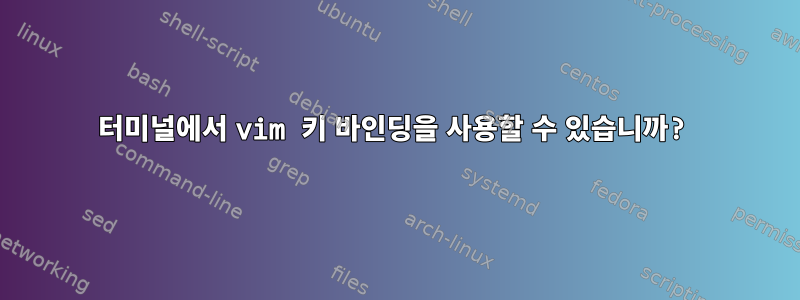 터미널에서 vim 키 바인딩을 사용할 수 있습니까?