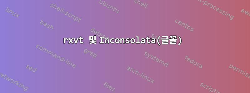 rxvt 및 Inconsolata(글꼴)