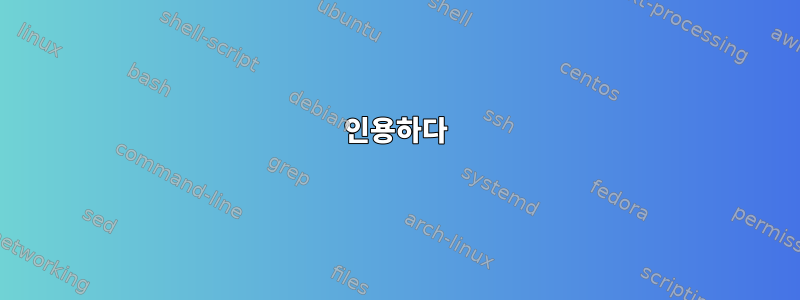 인용하다