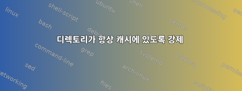 디렉토리가 항상 캐시에 있도록 강제