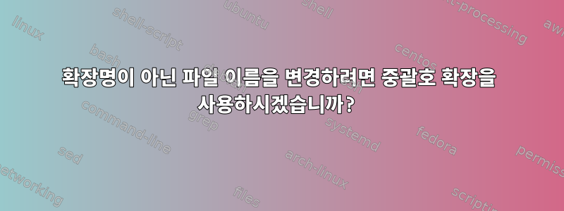 확장명이 아닌 파일 이름을 변경하려면 중괄호 확장을 사용하시겠습니까?