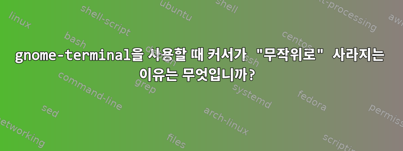 gnome-terminal을 사용할 때 커서가 "무작위로" 사라지는 이유는 무엇입니까?