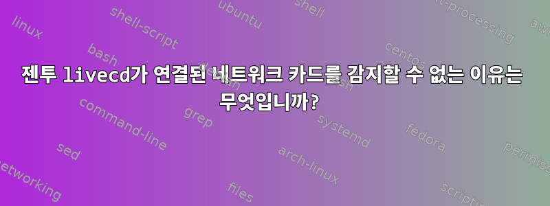 젠투 livecd가 연결된 네트워크 카드를 감지할 수 없는 이유는 무엇입니까?