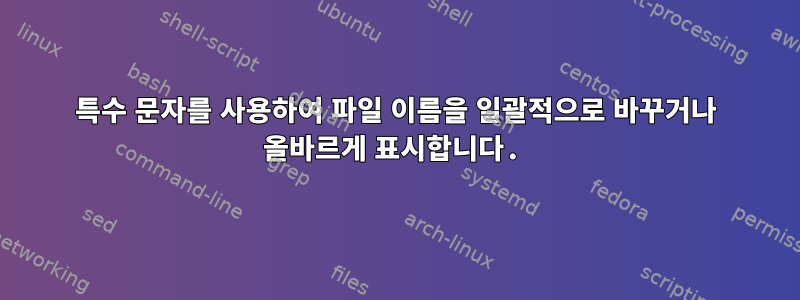 특수 문자를 사용하여 파일 이름을 일괄적으로 바꾸거나 올바르게 표시합니다.