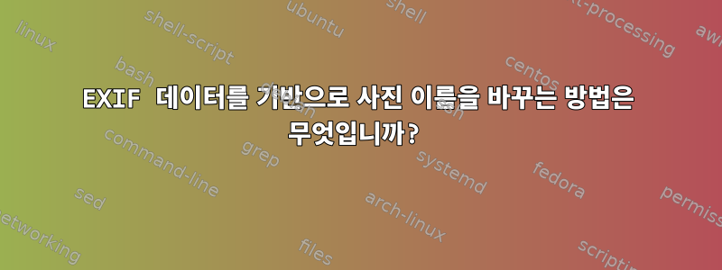 EXIF 데이터를 기반으로 사진 이름을 바꾸는 방법은 무엇입니까?