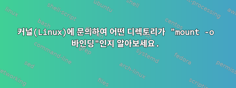 커널(Linux)에 문의하여 어떤 디렉토리가 "mount -o 바인딩"인지 알아보세요.