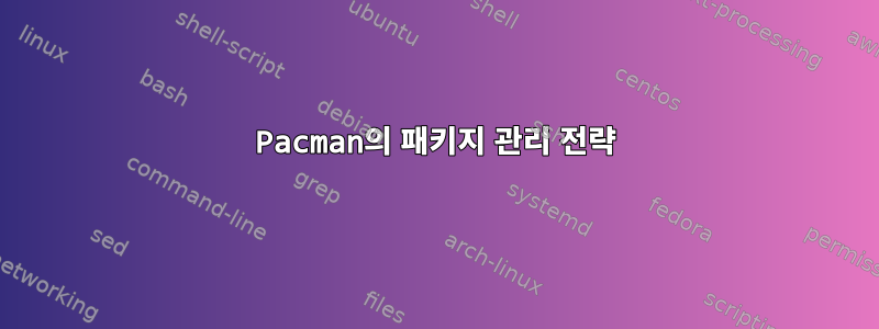 Pacman의 패키지 관리 전략