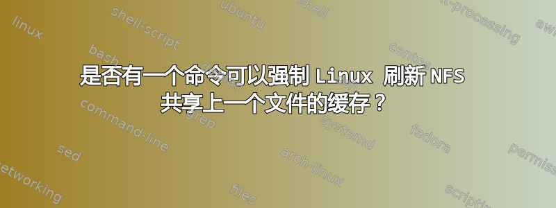 是否有一个命令可以强制 Linux 刷新 NFS 共享上一个文件的缓存？