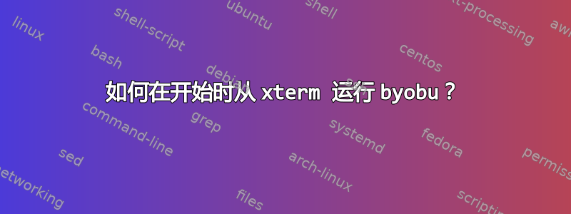 如何在开始时从 xterm 运行 byobu？