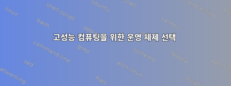 고성능 컴퓨팅을 위한 운영 체제 선택