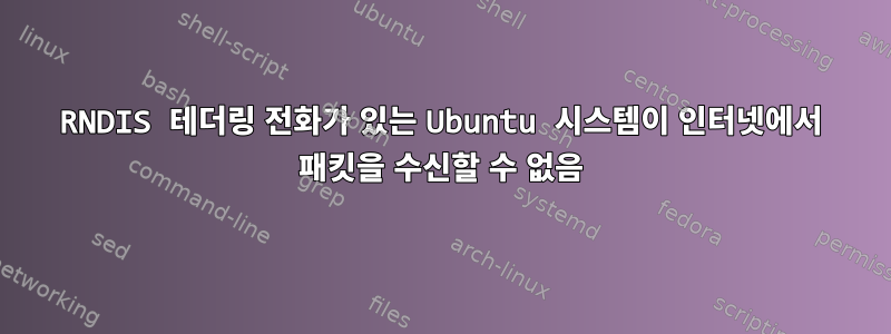 RNDIS 테더링 전화가 있는 Ubuntu 시스템이 인터넷에서 패킷을 수신할 수 없음