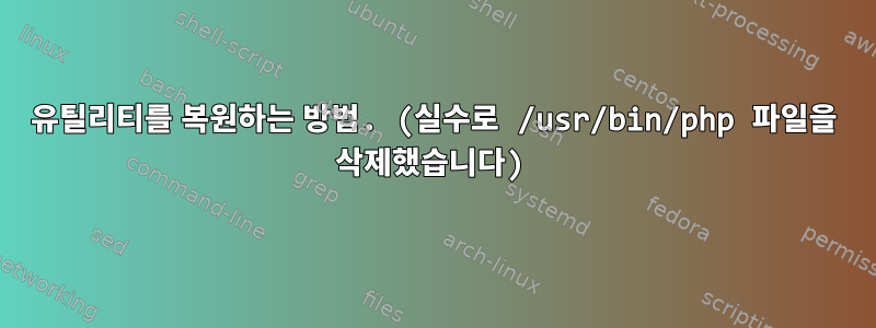 유틸리티를 복원하는 방법. (실수로 /usr/bin/php 파일을 삭제했습니다)