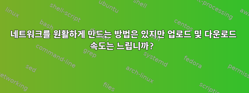 네트워크를 원활하게 만드는 방법은 있지만 업로드 및 다운로드 속도는 느립니까?