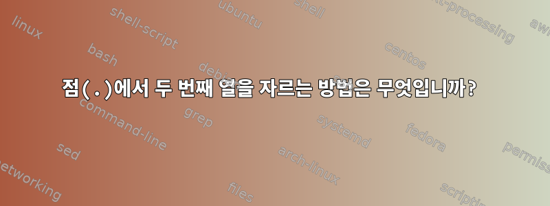 점(.)에서 두 번째 열을 자르는 방법은 무엇입니까?