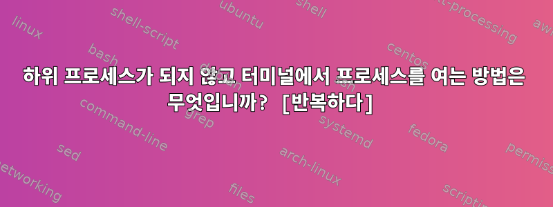 하위 프로세스가 되지 않고 터미널에서 프로세스를 여는 방법은 무엇입니까? [반복하다]