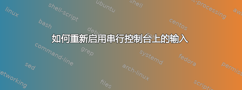 如何重新启用串行控制台上的输入